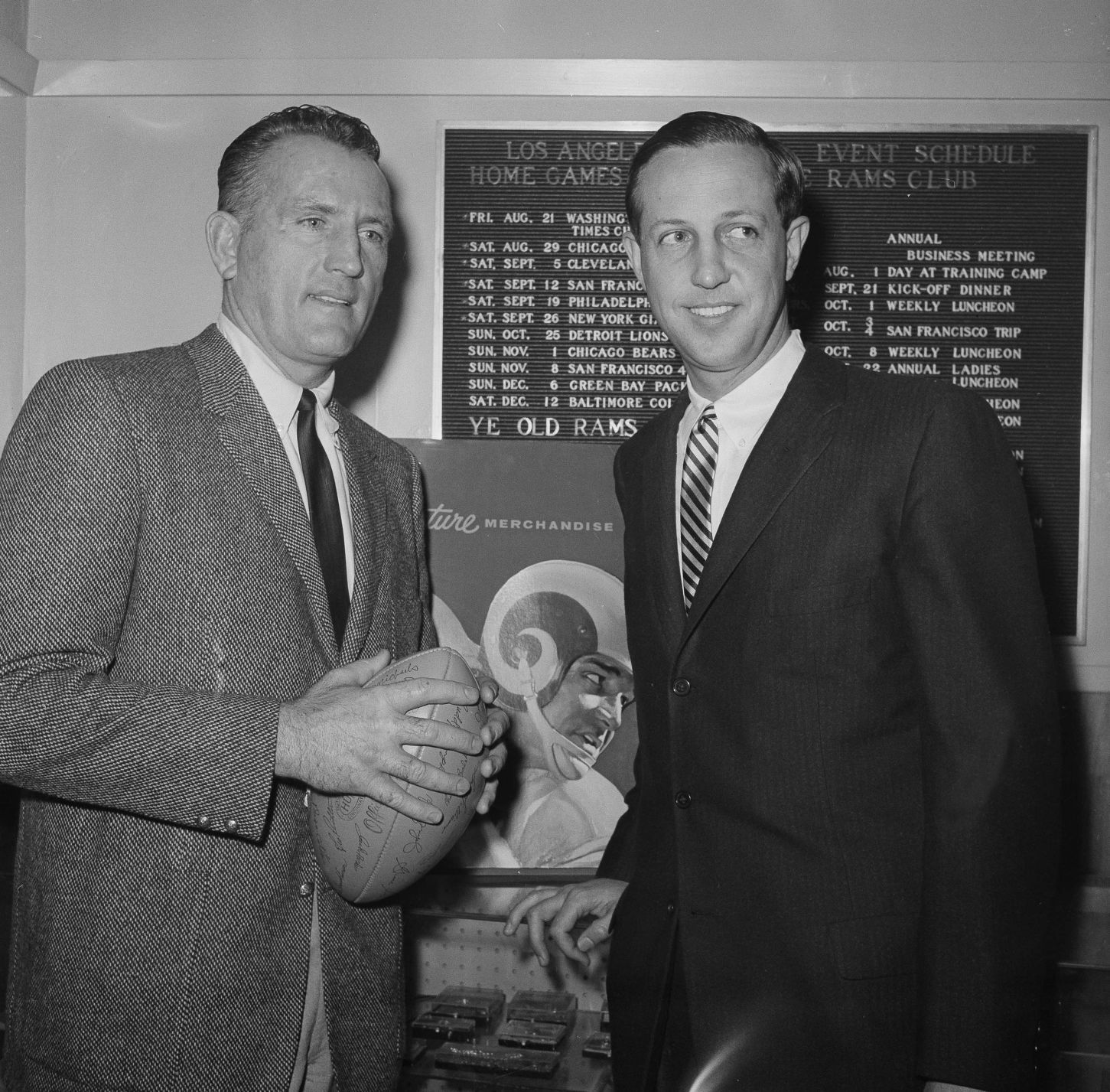 Bob Waterfield replaces Sid Gilman, Gilman becomes a Charger